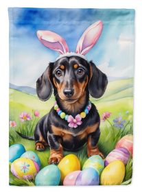 Dachshund Easter Egg Hunt House Flag Large Porch Sleeve Pole Decorative Outside Yard Banner Artwork Wall Hanging, Polyester, House Size, Multicolor (Default: Default)