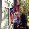 French Bulldog Patriotic American House Flag Large Porch Sleeve Pole Decorative Outside Yard Banner Artwork Wall Hanging, Polyester, House Size
